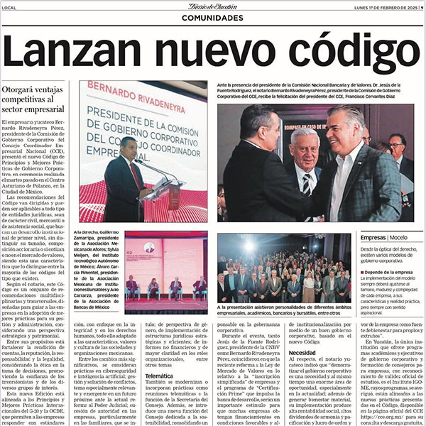 Nuevo Código: Otorgará ventajas competitivas al sector empresarial